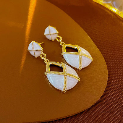 Vintage Geometric Court-Style Earrings