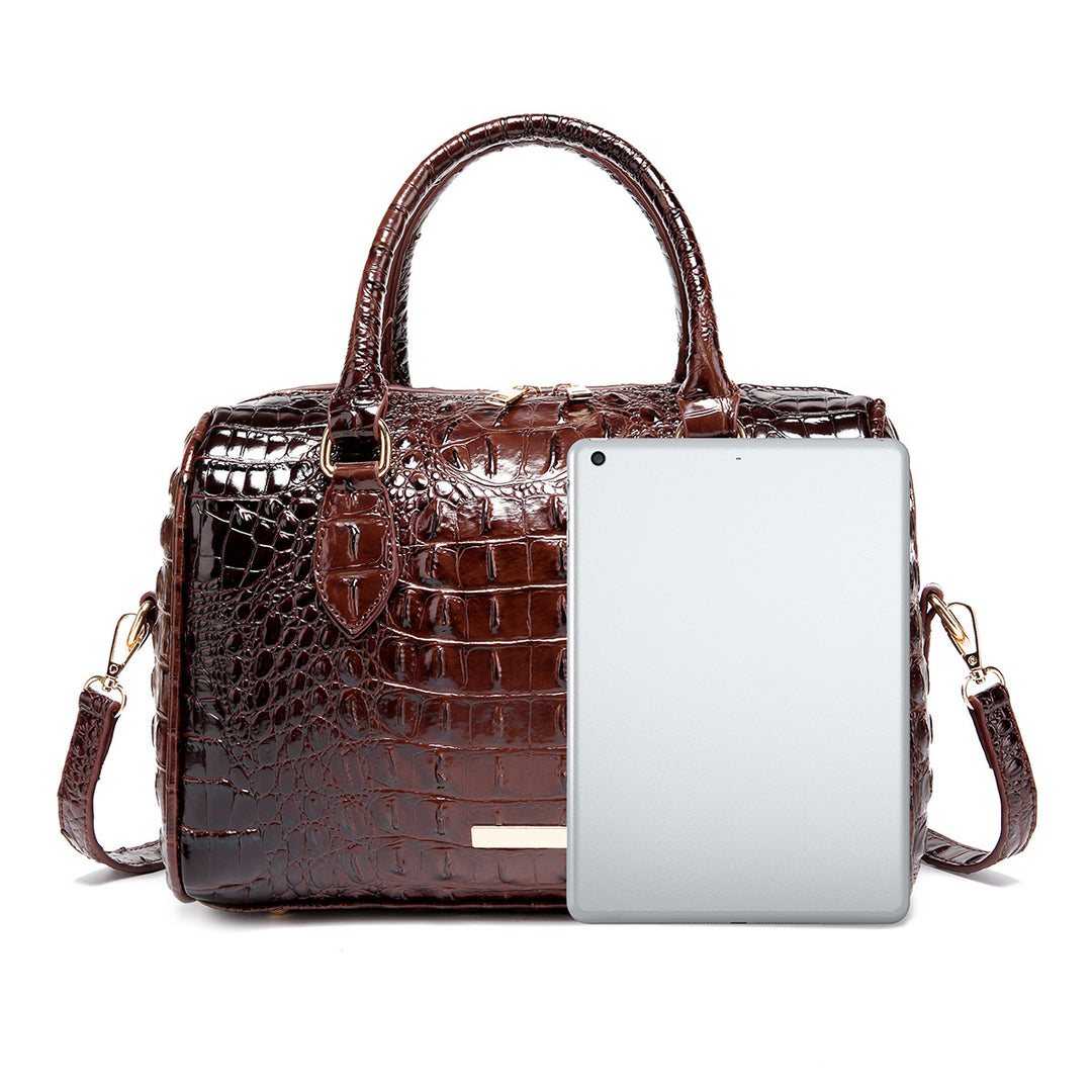 Handtasche mit Kroko-Prägung und Farbverlauf