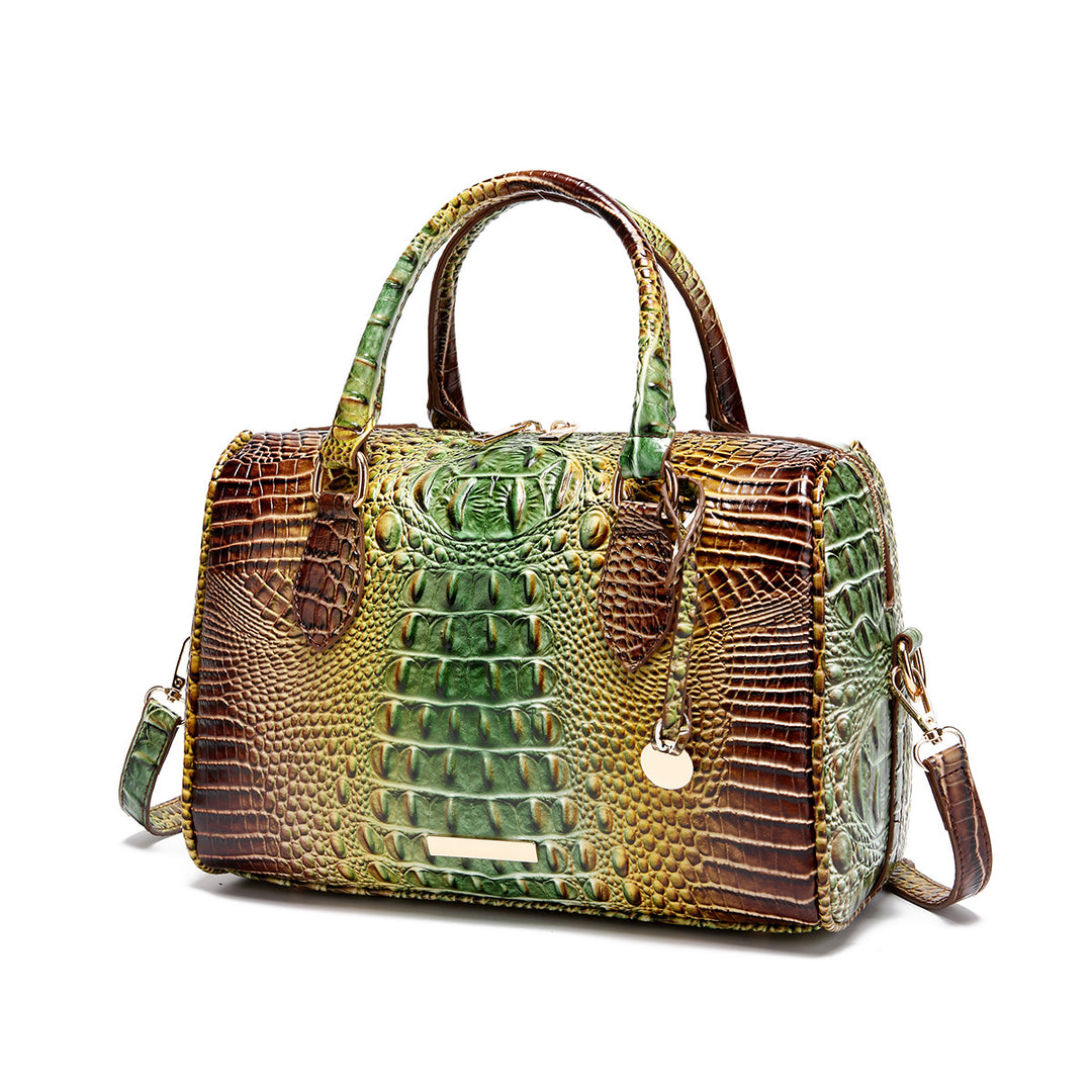 Handtasche mit Kroko-Prägung und Farbverlauf