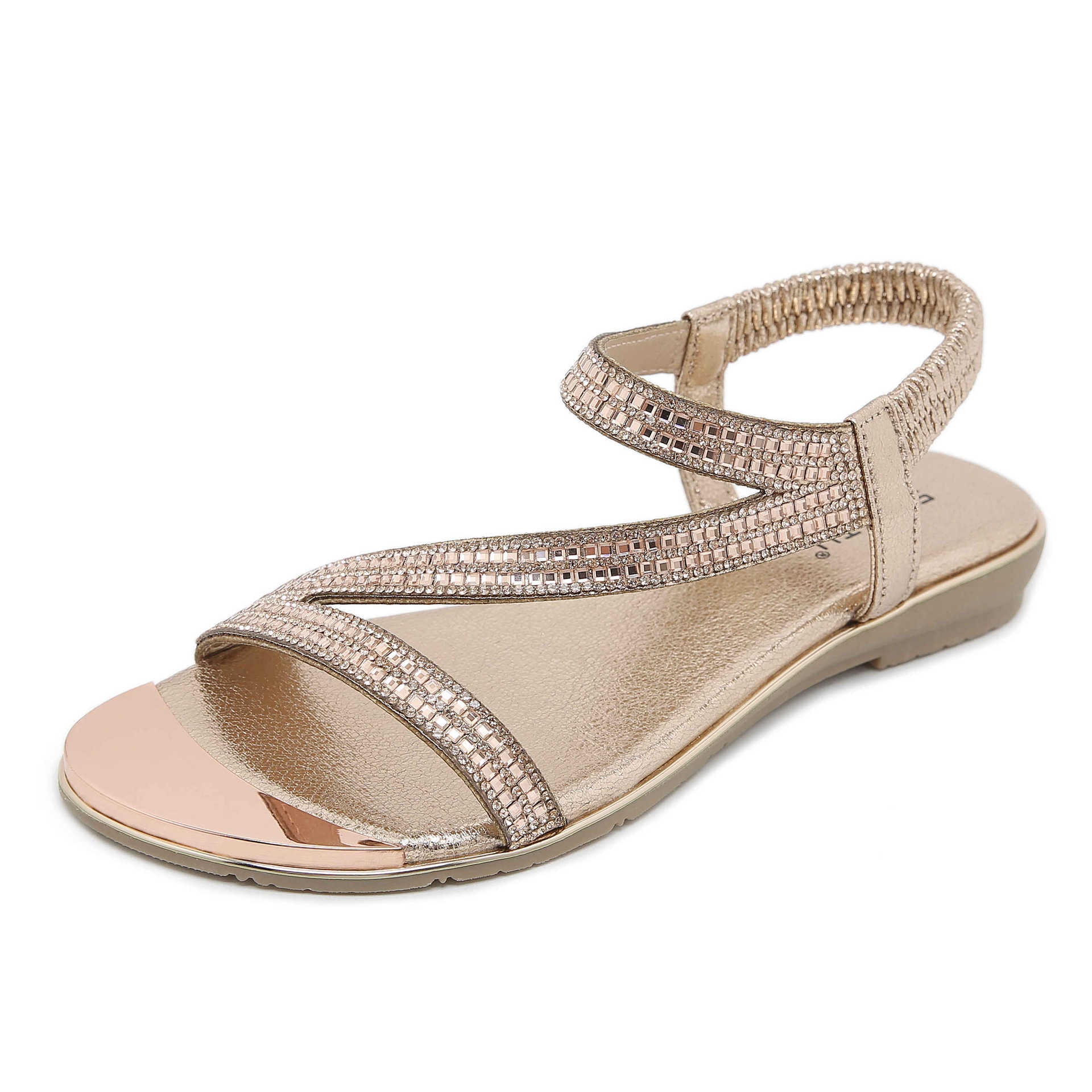 Chic Comfort Flat Sandals with Open Toes and Elastic Bands