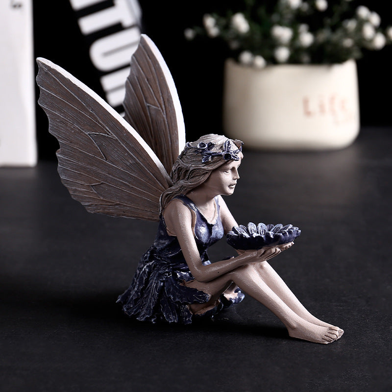 Angel Girl Fairy Resin Statue Yard Garden Decor Ornament