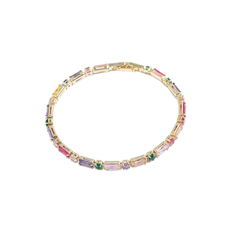 Colorful Zircon Claw Chain Fashion Bracelet