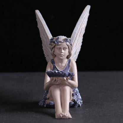 Angel Girl Fairy Resin Statue Yard Garden Decor Ornament