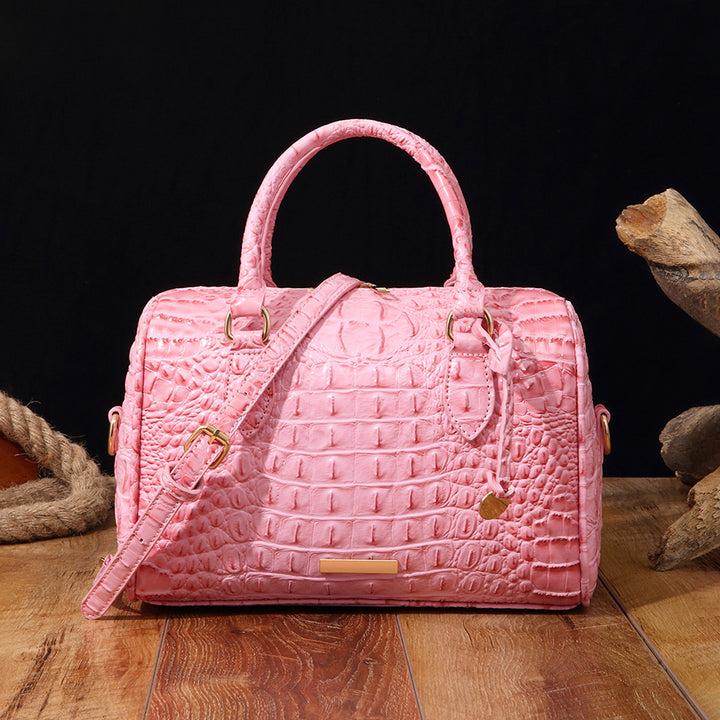 Handtasche mit Kroko-Prägung und Farbverlauf