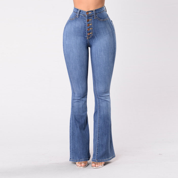 Jeans svasati slim fit a vita alta con sollevamento del sedere