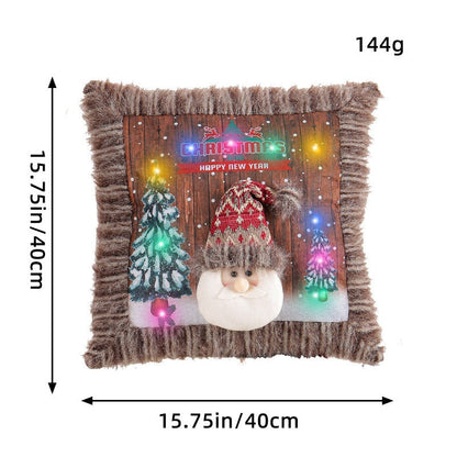 Plush Light-Up Christmas Pillow Cover