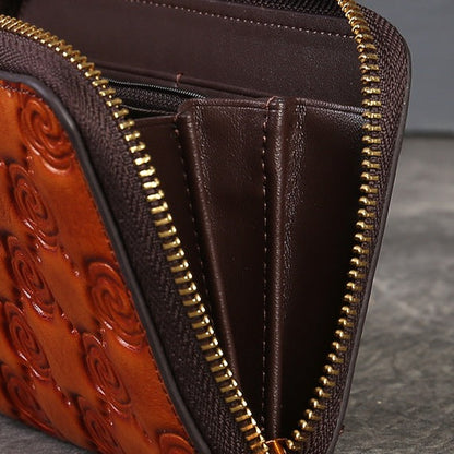 Handcrafted Rose Genuine Leather Fashion Wallet