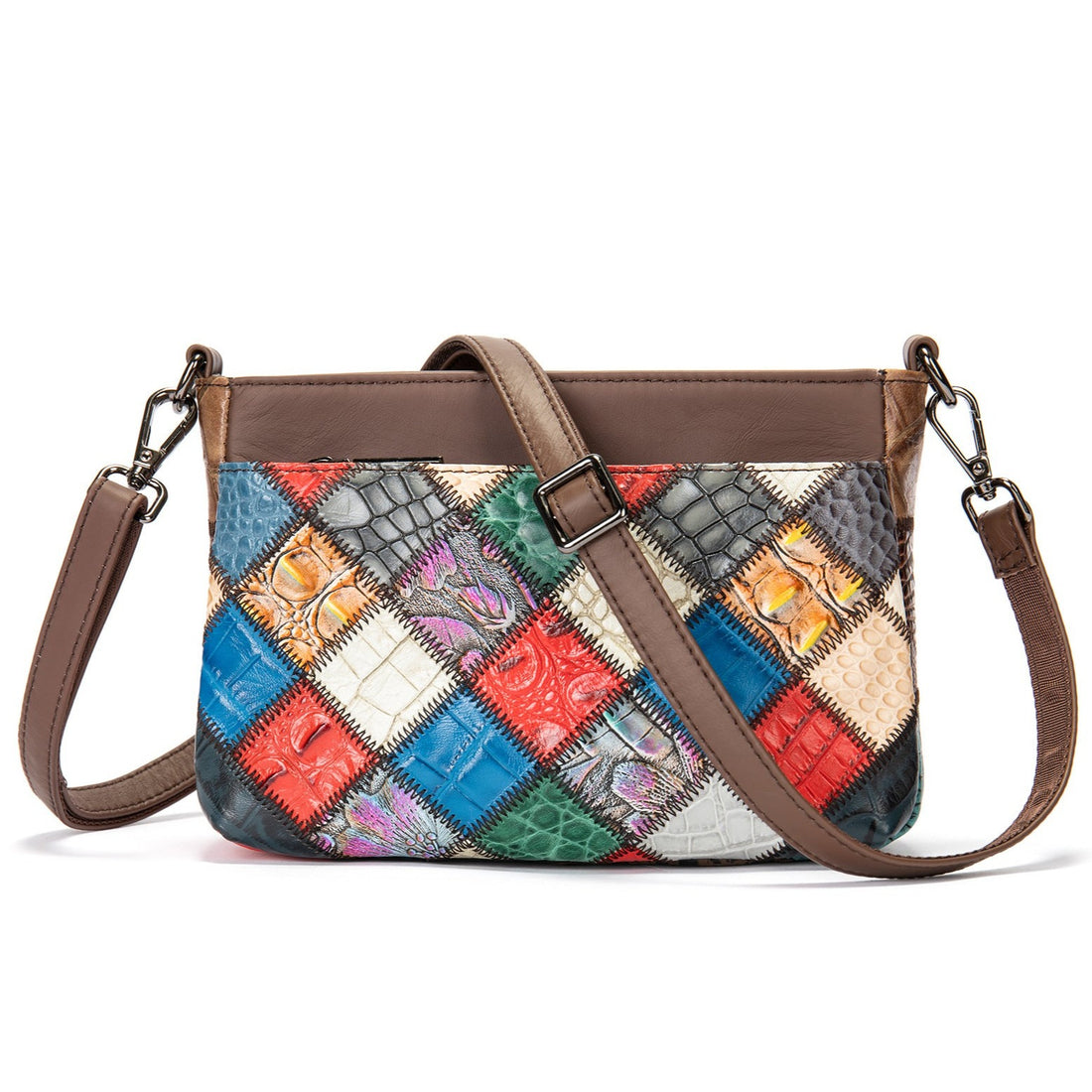 Vintage Buntes Patchwork -Crossbody -Tasche