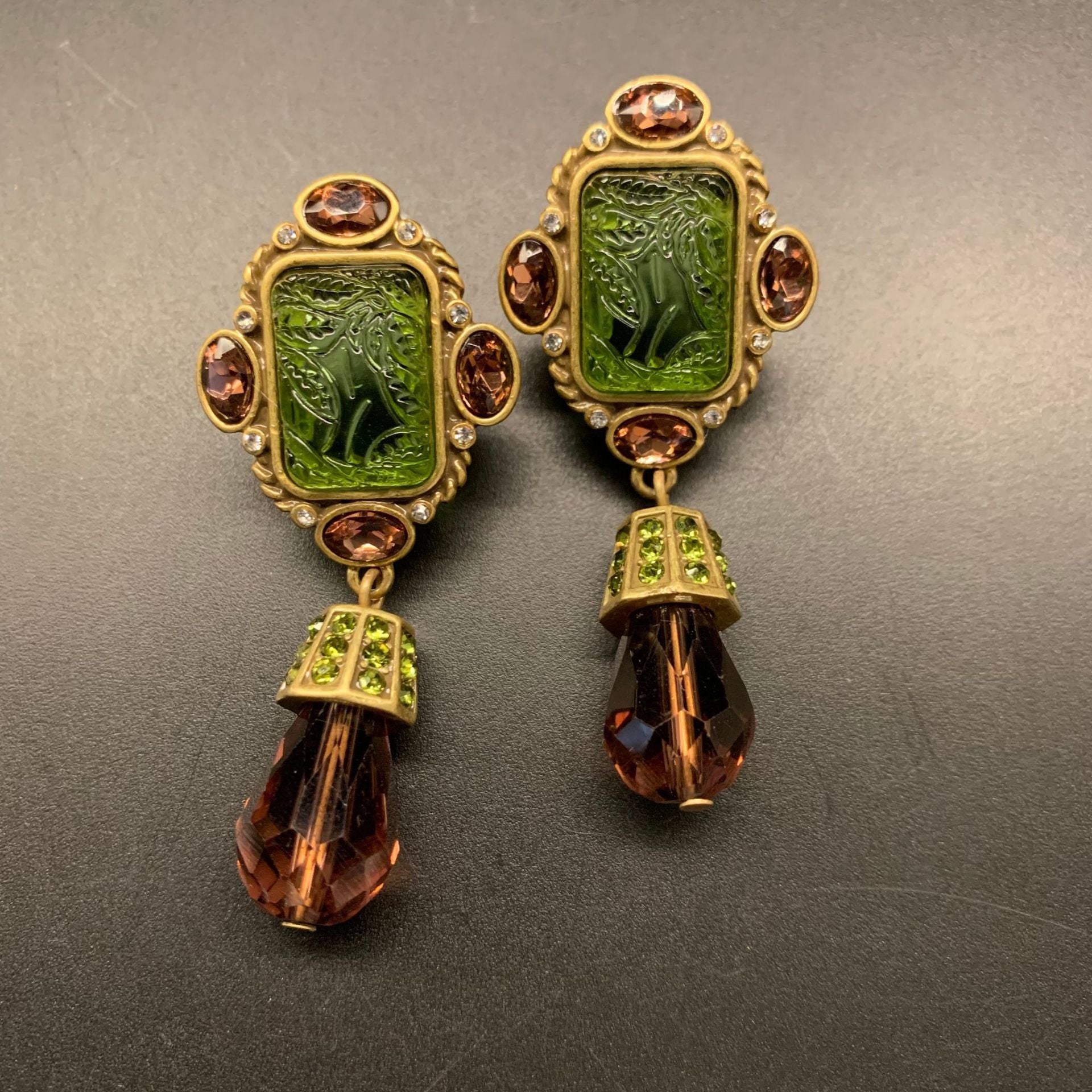 intage Geometric Statement Earrings