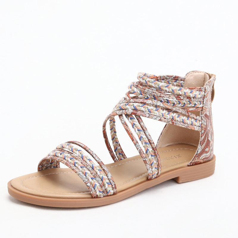 Roman Crisscross Bohemian Beach Sandals