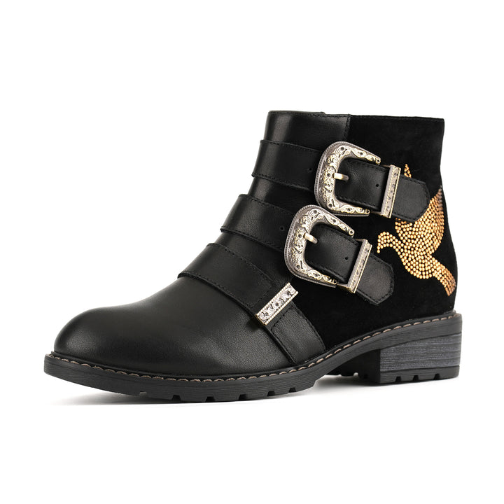Botins chiques com fivela Golden Bird