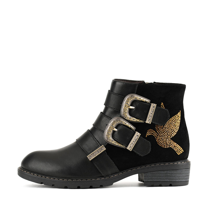 Botins chiques com fivela Golden Bird