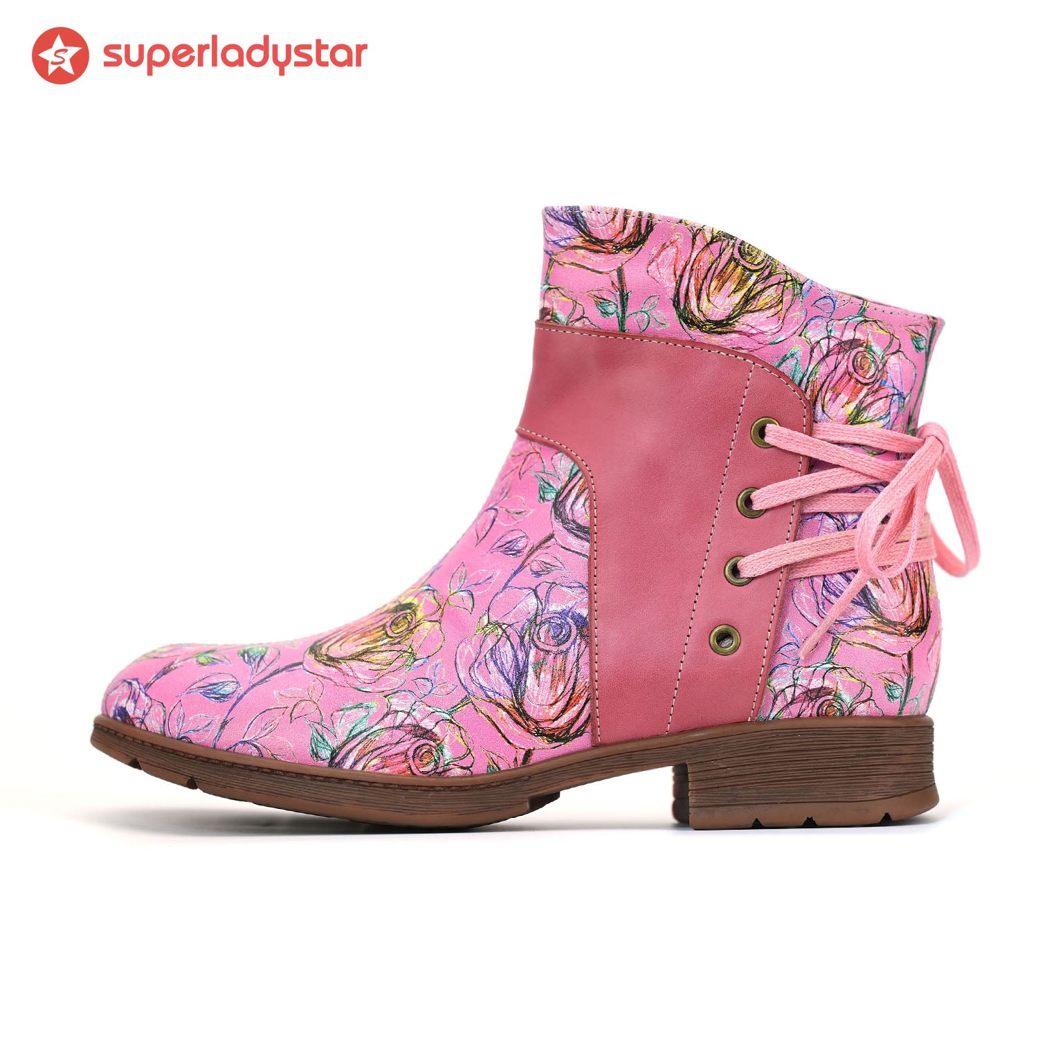 Retro Leather Blossom Casual Comfort Ankle Boots