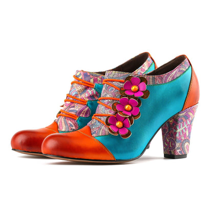 Vintage Handmade Bohemian Graffiti Pumps