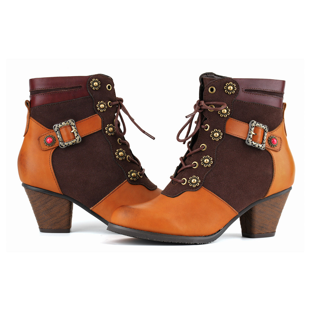 Floral Scallop Vintage Boots