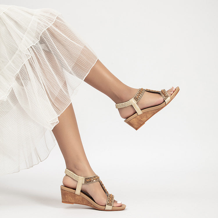 Fashionable Wedge Heel Slip-resistant Commuter Sandals