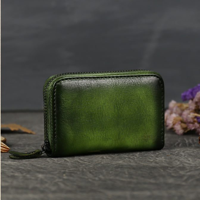 Mini Solid Color Vintage Soft Leather Wallet