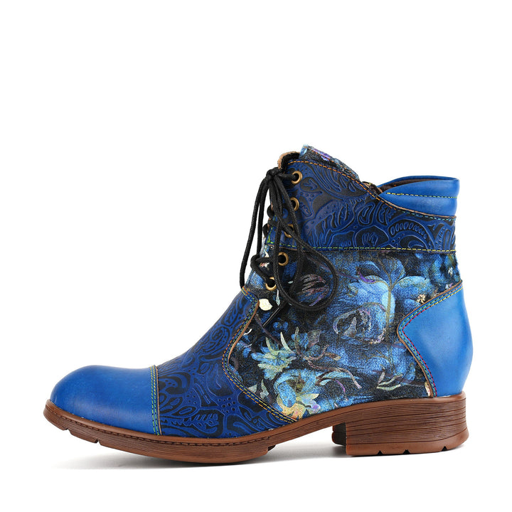 Mitternachtsblüten-Schnürknöchelstiefel (Vorbestellung)