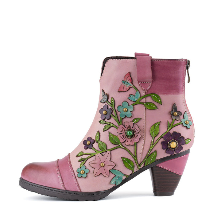 Botas de tobillo rosa gracia blossom