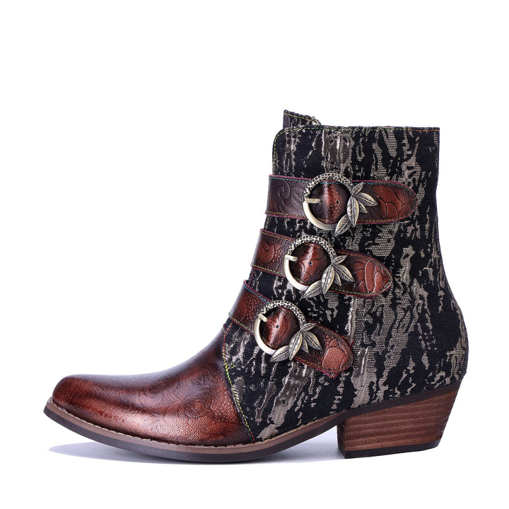 Botas de tornozelo rebelde de três alças