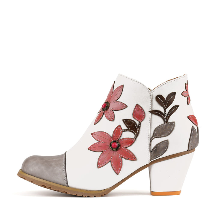Floral Grace Ankle Boots