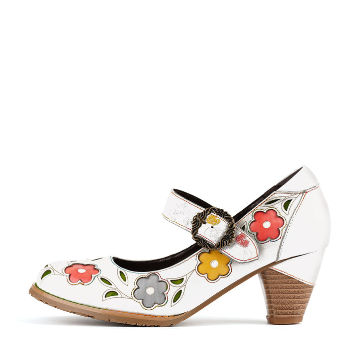 Bombas elegantes de flor retro