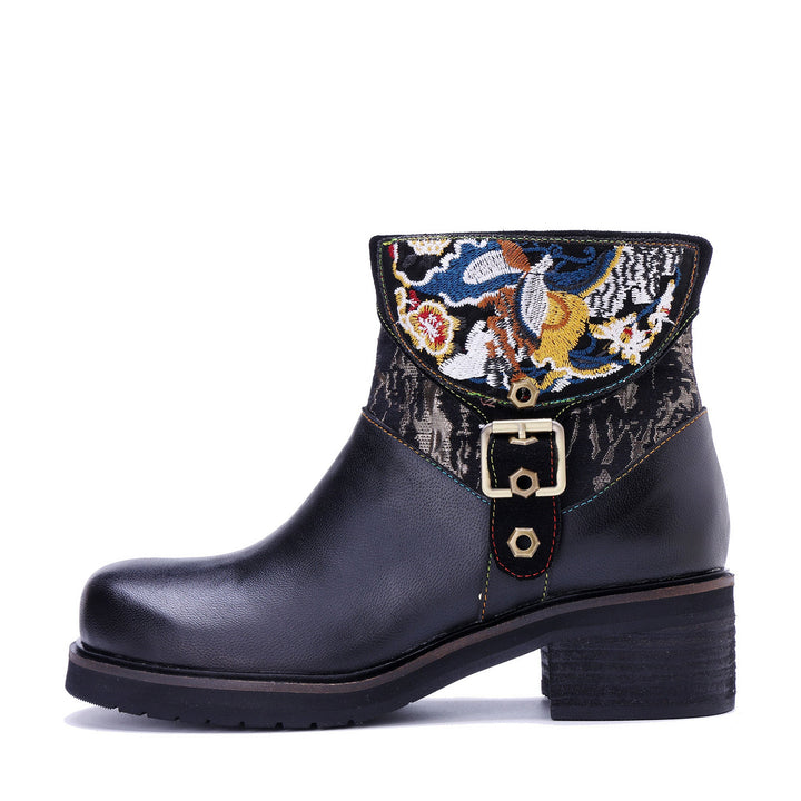 Botas de tornozelo de elegância bordadas