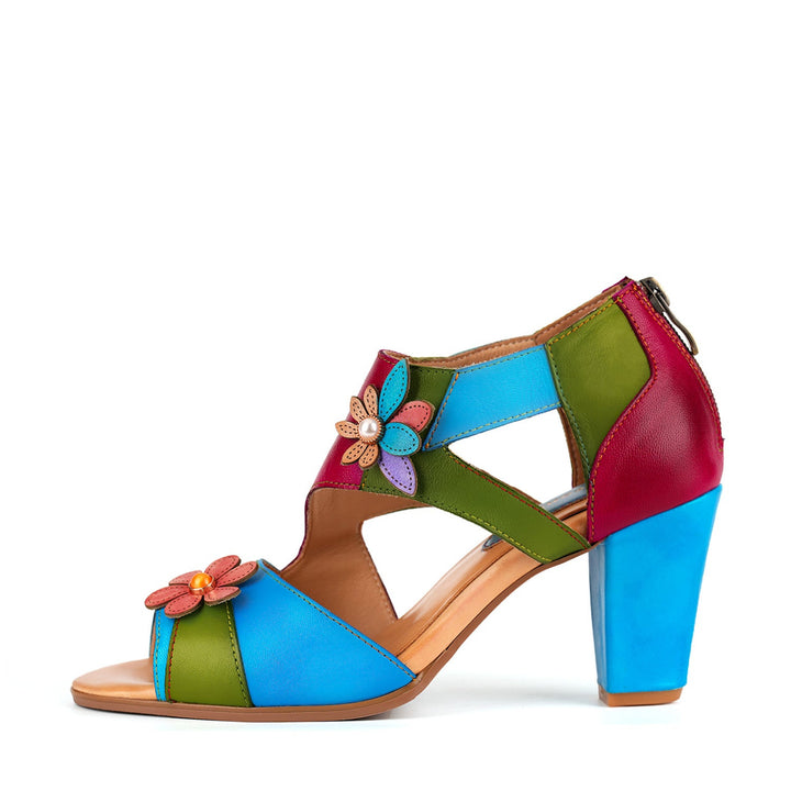 Vibrant Summer Rainbow Bloom Sandals