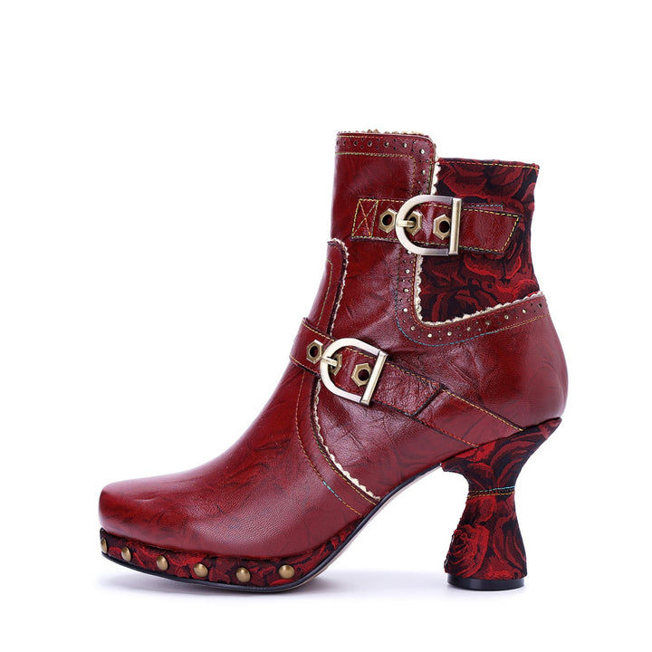 Retro Handmade Pure Color Fashionable Ankle Boots