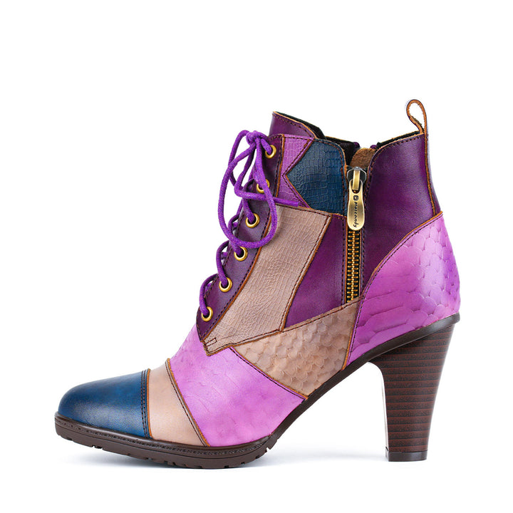 Botas de tornozelo em mosaico urbano (pré-encomenda)