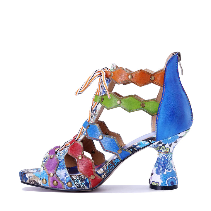 Sandali artistici a mosaico colorati