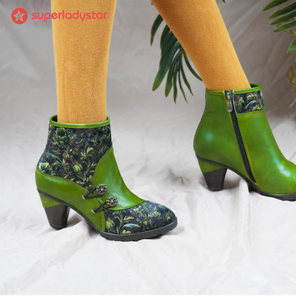 Handmade Leather Bloom Ankle Boots