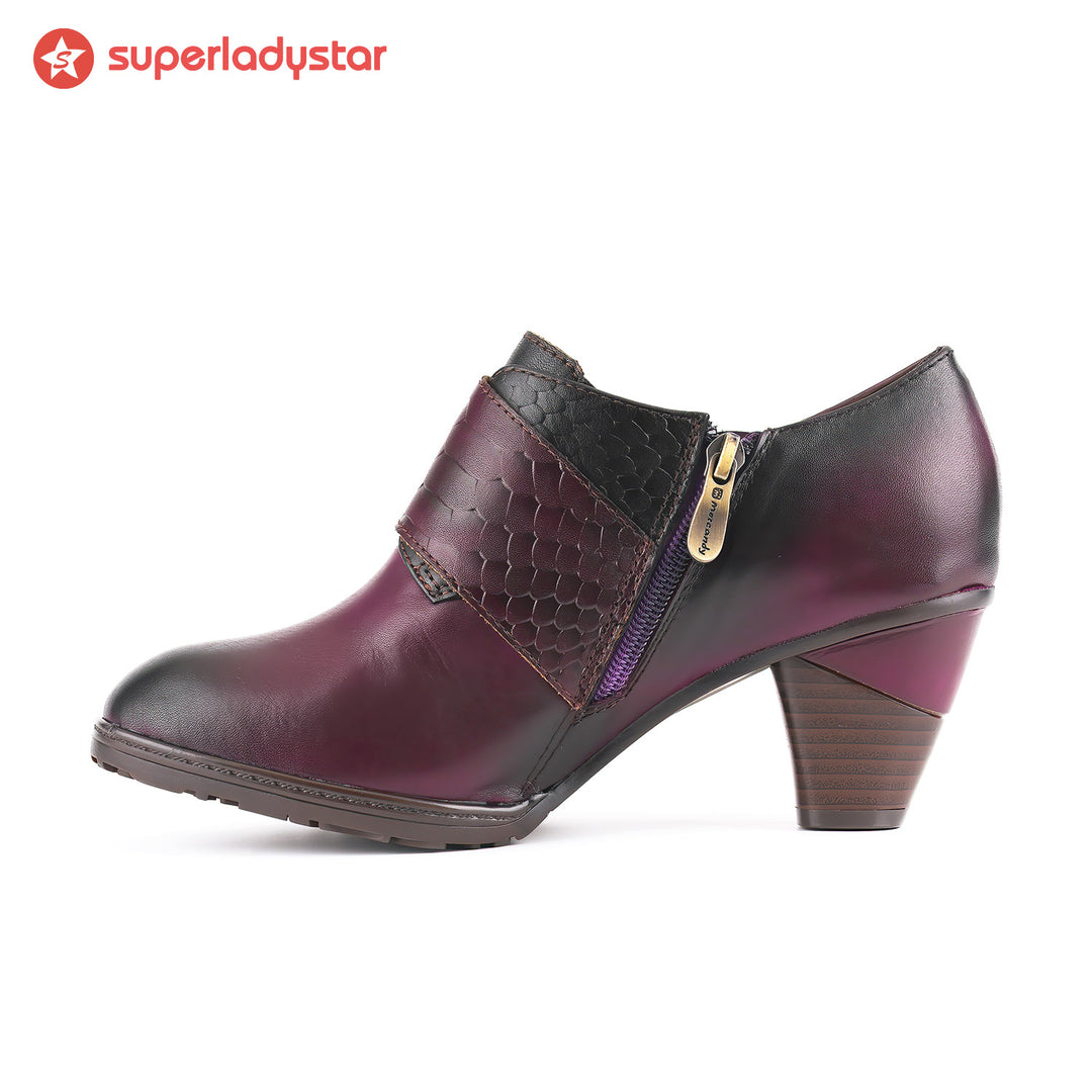 Rose Pattern Buckle Strap Vintage Pumps