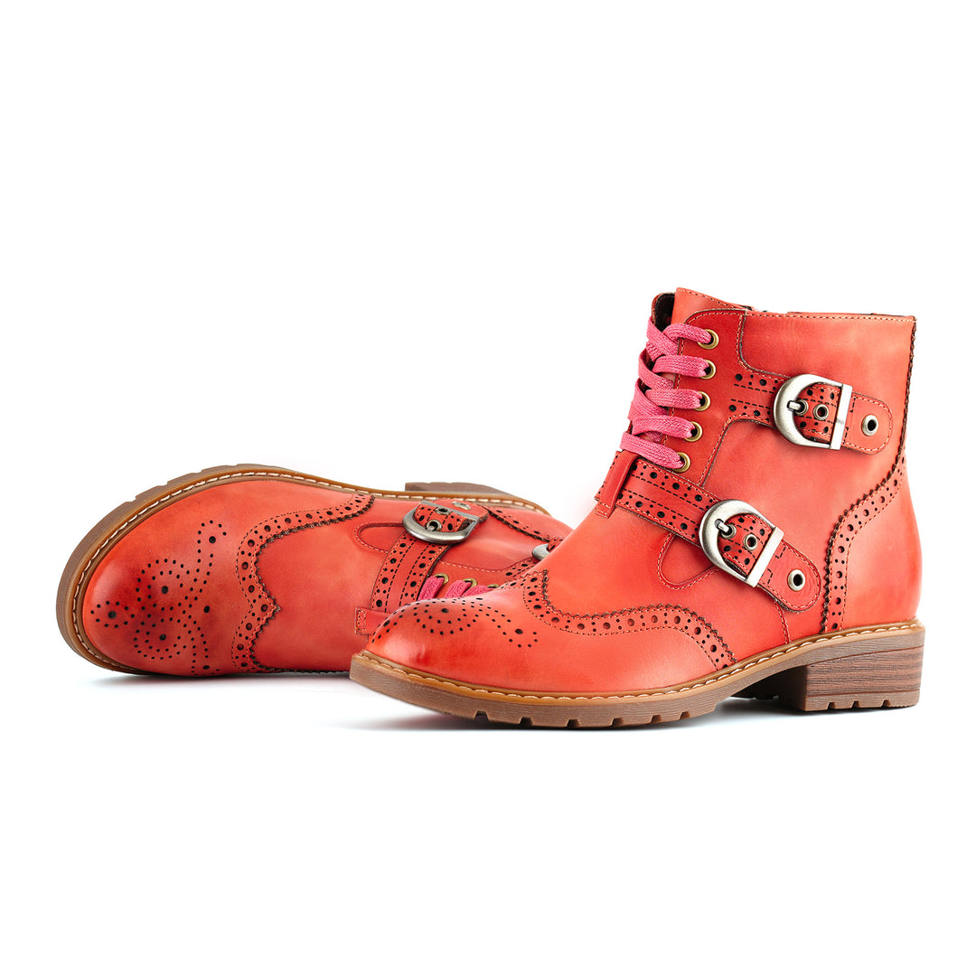 Retro-schicke Brogue-Schnallenstiefel