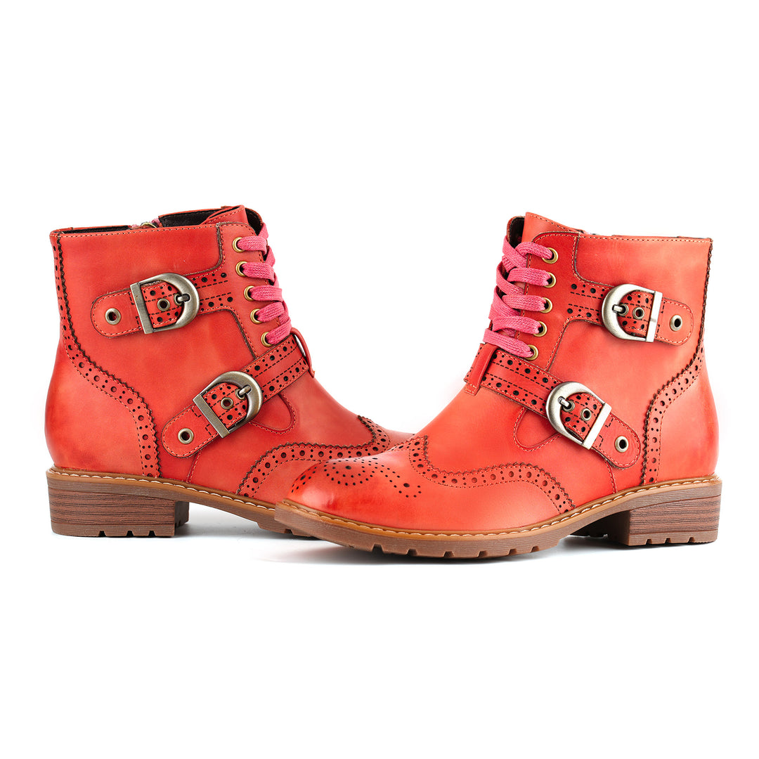 Retro-schicke Brogue-Schnallenstiefel