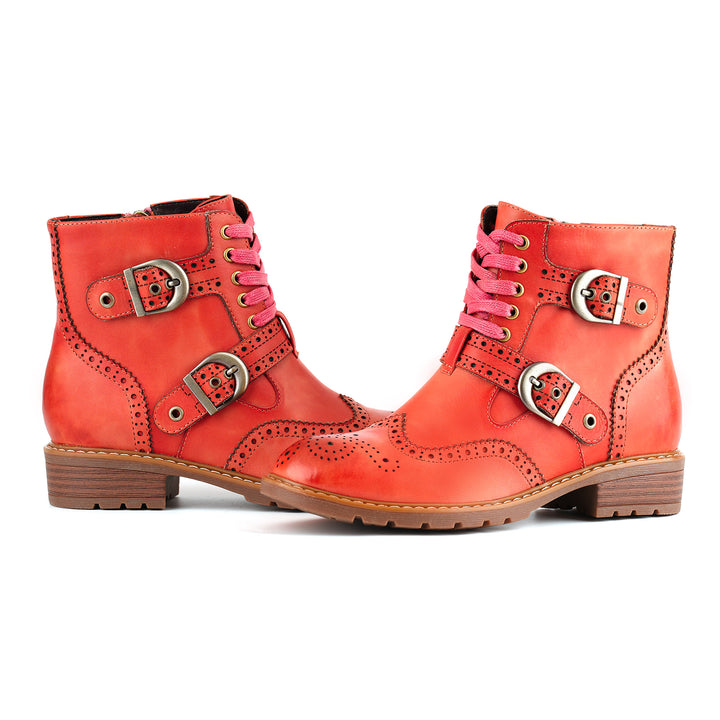 Retro-schicke Brogue-Schnallenstiefel