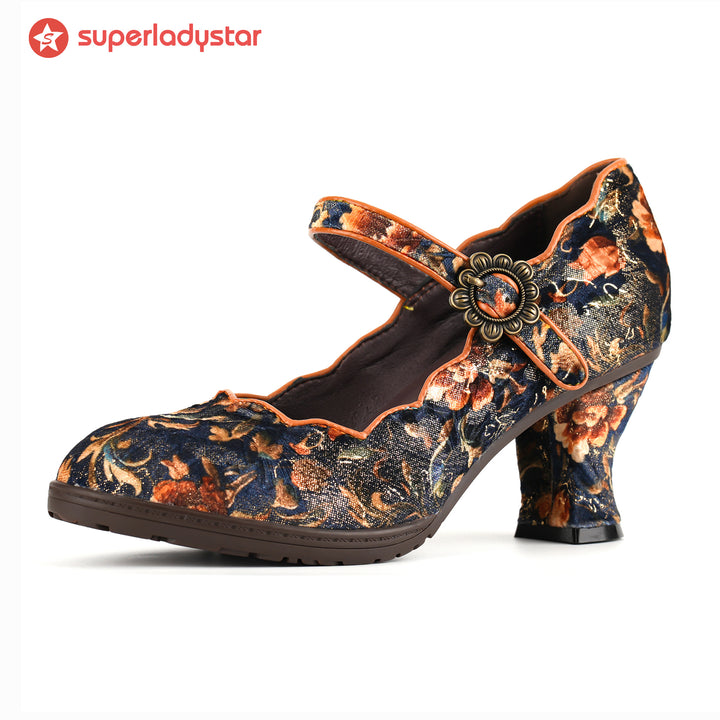 Retro Handmade Embroidered Pumps