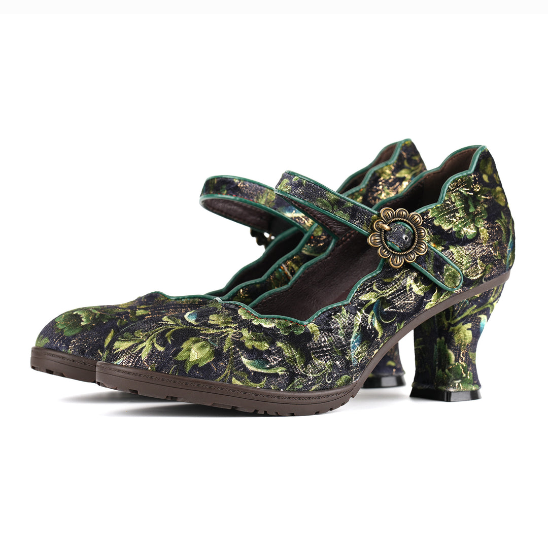 Retro Handmade Embroidered Pumps