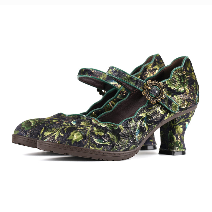 Retro Handmade Embroidered Pumps