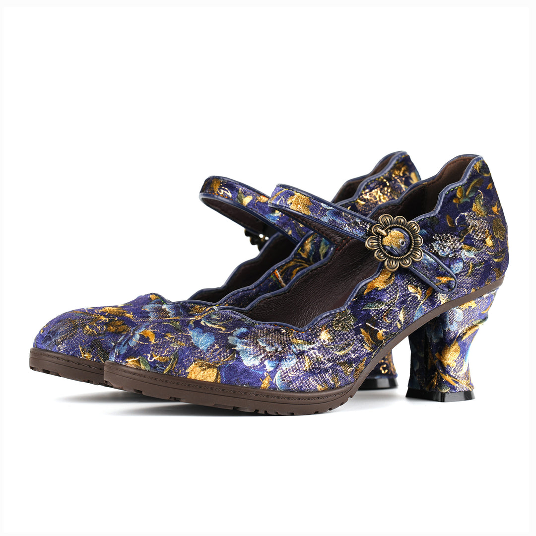 Retro Handmade Embroidered Pumps