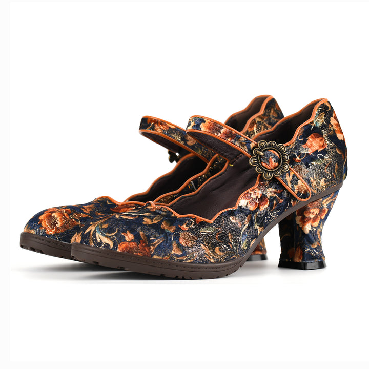 Retro Handmade Embroidered Pumps