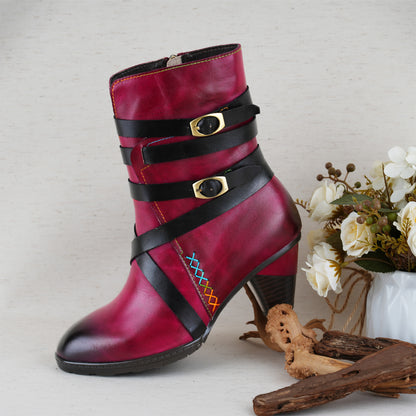 Vintage Midnight Stride Strap Boots