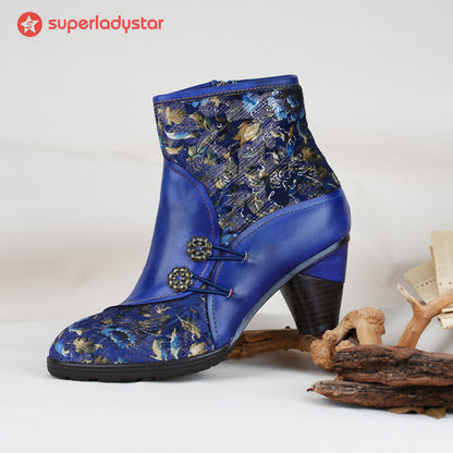 Handmade Leather Bloom Ankle Boots