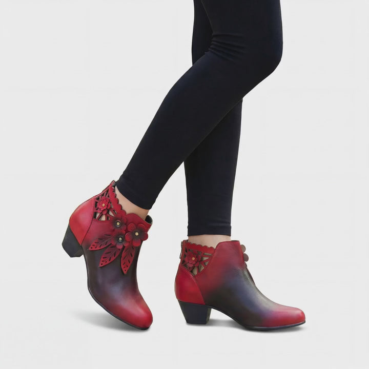 Blooming Elegance Floral Ankle Boots