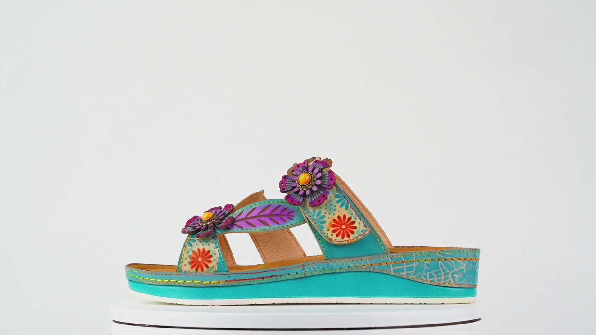 Printed Leather Handmade Sandals