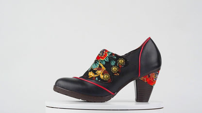 Hand-Painted Floral Laces Elegant Pumps