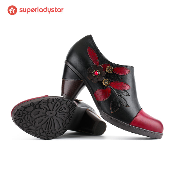 Retro Boho Floral Charm Pumps