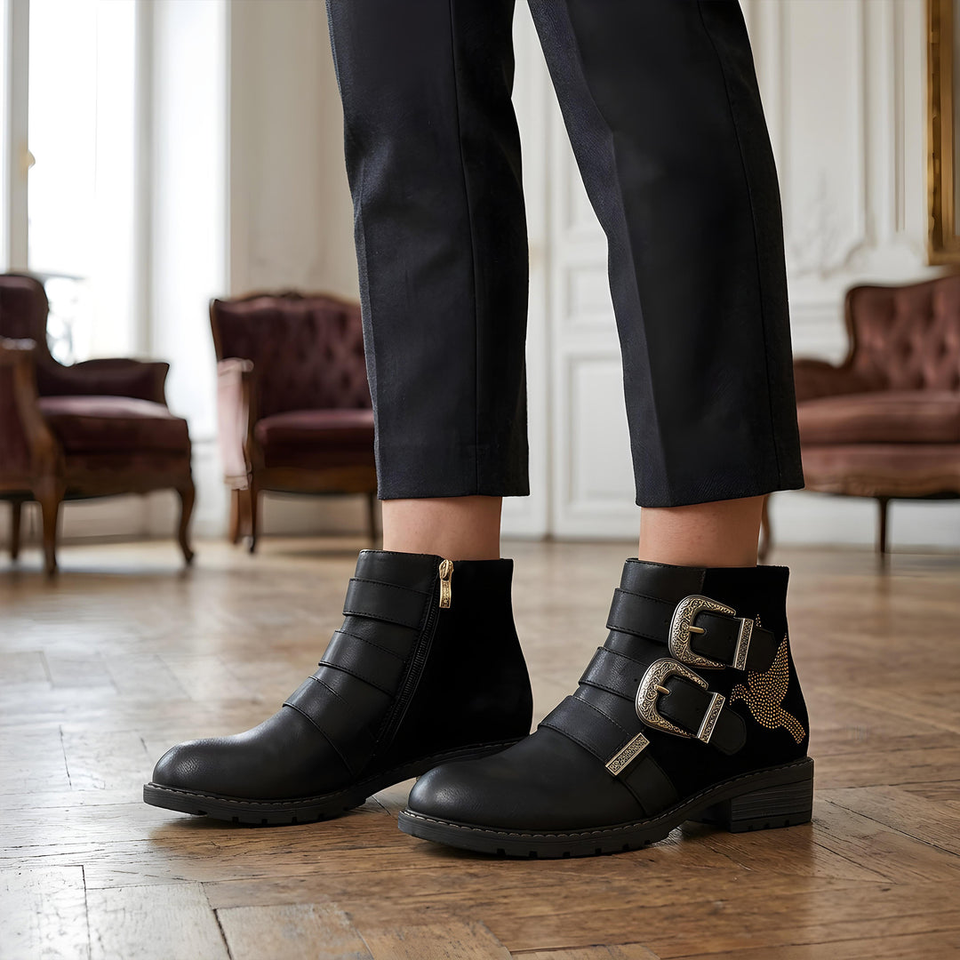 Botins chiques com fivela Golden Bird