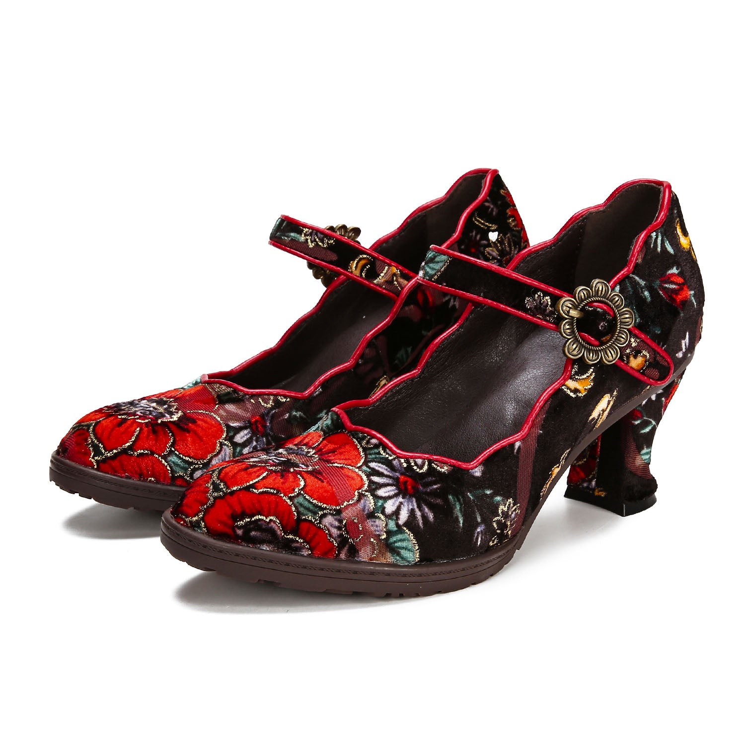 Retro Handmade Embroidered Pumps