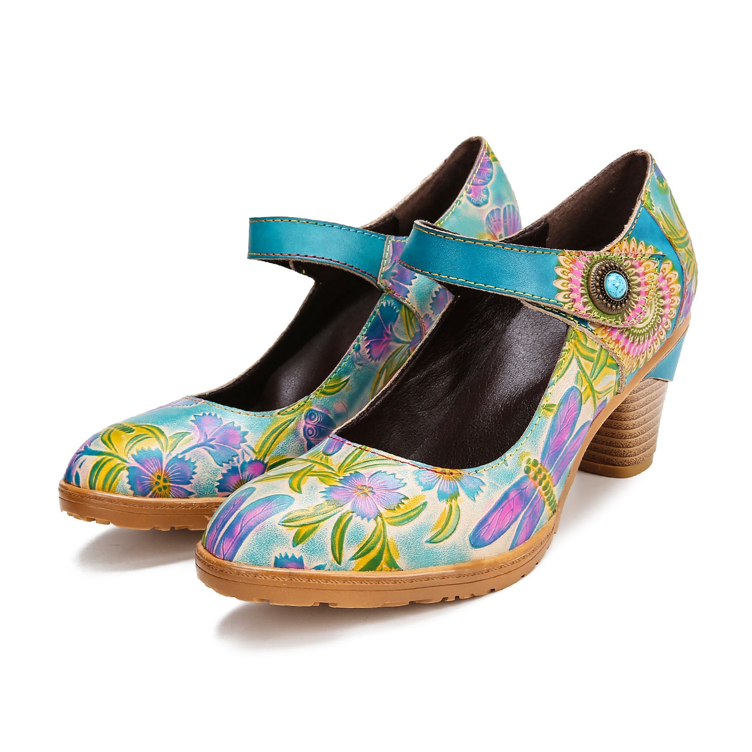 Vintage Hand-Painted Artistic Refreshing High Heels